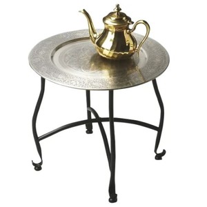 Lo último en muebles decorativos hechos a mano de aspecto real, mesa auxiliar superior de mármol con acabado de Metal dorado anidado para Hotel - Product Image 4