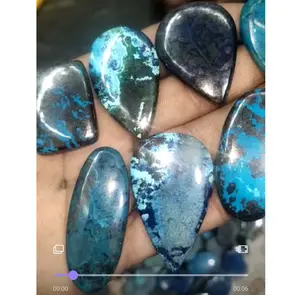 Top Quality Natural Azurite Stone Cabochon Gemstone Oval Shaped Smooth Loose Gems For Valentine Jewelry