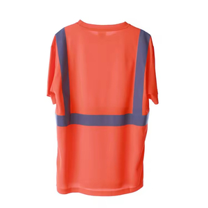 Work Wear Safety Clothing Construction Working Uniform Short Sleeve <b>Hi</b> <b>Vis</b> Reflective Road Safety Formal Knitted <b>T</b>-<b>shirt</b> for Men - Product Image 5