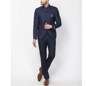 Última llegada diseñador botón pelado elegante gris a rayas traje de hombre de doble botonadura boda Blazer trajes de graduación 3 piezas hombres - Product Image 3