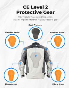Vêtements de sport imperméables toutes saisons pour hommes Veste de motard de protection blindée CE 2 avec caractéristiques de motocyclette - Product Image 5