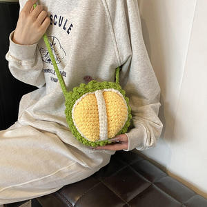 Sac bandoulière en coton au crochet pour femme, motif durian, personnalisé, détachable, fait main, portable et tendance - Product Image 2