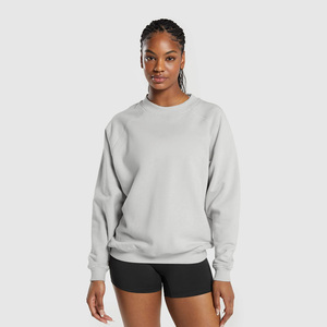 Sweat pour femme polaire col rond unisexe sweat pull ample confortable surdimensionné pulls baggy confortable coton haut à manches longues - Product Image 1