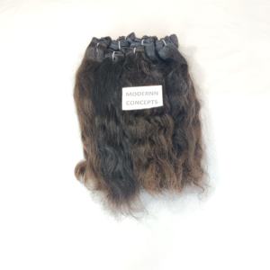 Raw Virgin Top Quality Price <b>Wigs</b> Wholesale Raw Virgin Natural Wavy Bundle Indian Human Hair Extensions - Product Image 1