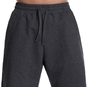 Pantalones cortos de hombre de forro polar de algodón con logotipo estampado en blanco personalizado, pantalones cortos de gimnasio de secado rápido para hombres y adultos - Product Image 1