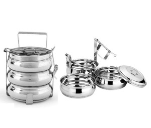 Boîte à lunch en acier inoxydable à 3 compartiments avec logo personnalisé, boîte à lunch indienne, boîte à bento, conteneur alimentaire, porte-aliments - Product Image 6