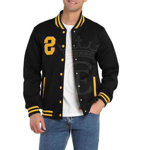 Veste Letterman pour hommes design personnalisé col montant 100% coton hiver décontracté qualité supérieure - Product Image 5
