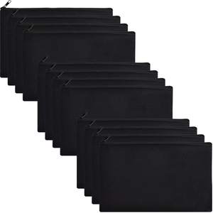 Vente en gros de pochettes écologiques en toile de coton à fermeture éclair, sacs de maquillage réutilisables à poignée souple et pliable de grande capacité - Product Image 3