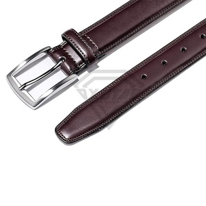 Ceinture pour hommes en cuir véritable conçue sur mesure avec boucle automatique décontractée réglable Ceinture en cuir Service OEM personnalisé - Product Image 4