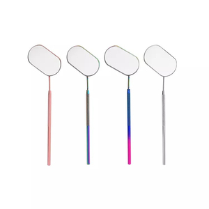 Espejo de pestañas de acero inoxidable de doble sombra, Etiqueta Privada, herramienta de extensión de pestañas blancas, función de comprobación, espejo de maquillaje - Product Image 1