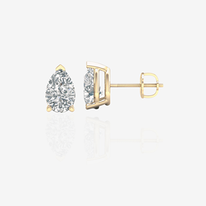 Certified Sterling <b>Silver</b> <b>Stud</b> Earrings with Pear Cut Moissanite Diamond Elegant Style and High Quality - Product Image 1