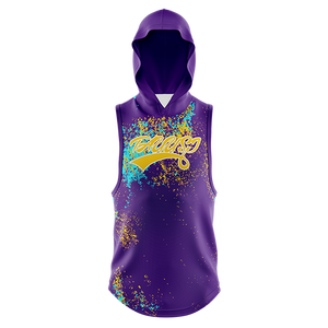 Unisex Casual Gym Hoodie Men's Sleeveless Pullover Fitness Workout Autumn Winter Street Wear Embossed Embroidered Plain Hoodie - Product Image 1