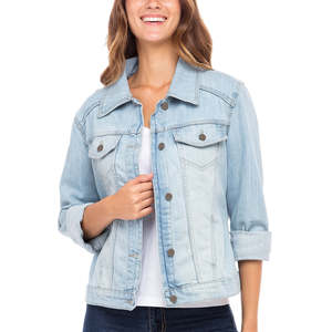 Ladies Loose Blue <b>Jean</b> <b>Cropped</b> Fashion Tops Plus Size Long Sleeve Denim Jacket Button Decoration Breathable Spring <b>Woman</b> Jacket - Product Image 6