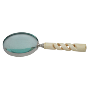 Loupe de lecture à main en laiton massif avec loupe à fort contraste 10X, loupe décorative de table en nacre - Product Image 4