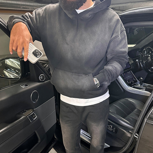 Sweat à capuche zippé avec lavage à l'acide en pierre personnalisé Zipup en détresse Sunfaded Sun Faded French Terry épais Double ZipUp Hoodie Hommes - Product Image 6