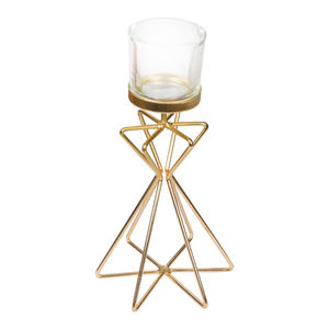 Portavelas de latón clásico con detalles elegantes, perfecto para mejorar la decoración de la sala de estar, el comedor o el dormitorio - Product Image 4