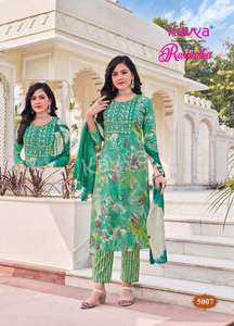 Maruti Fashion MF760 – Magnifique robe indienne/pakistanaise brodée en rayonne, entièrement cousue, avec découpes latérales, pour mariage ou tenue traditionnelle - Product Image 4