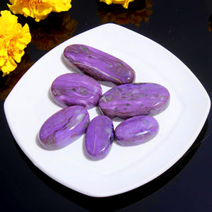 Charoite violette naturelle pierre précieuse russe Cabochon cristal de Charoite pierre en vrac les deux côtés polonais à la main énergie guérison cristal Lot - Product Image 1