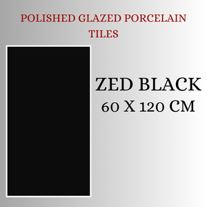 CARREAUX DE SOL EN PORCELAINE ÉMAILLANTÉE POLIE 600X1200 MM CARREAUX DE SOL HAUTE BRILLANTS CARRELAGES NOIRS SOLS DE LUXE ZED NOIR - Product Image 4