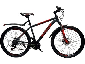 Vélo de montagne tout-terrain haute performance avec suspension avant, cadre en alliage durable, acier, 21 vitesses, changement de vitesse fluide, freins à disque - Product Image 2