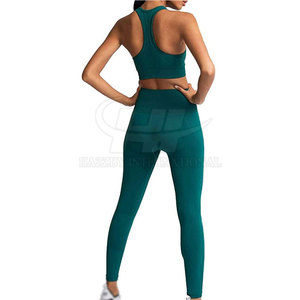 Conjunto de Yoga para Mujer, Nuevo, de Primera Calidad, Diseño Sólido, Cintura Elástica Delantera, 2 Piezas, Ecológico, Transpirable, Ropa Deportiva - Product Image 3