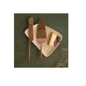 Ensemble de couverts en laiton doré de qualité supérieure faits à la main, 2 pièces, couteau cuillère à gâteau, fabricant grossiste en acier portable usine - Product Image 3