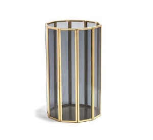 Lanterne à bougie décorative en métal laiton avec finition dorée Design antique Terrarium Bougeoir en verre pour la décoration - Product Image 2