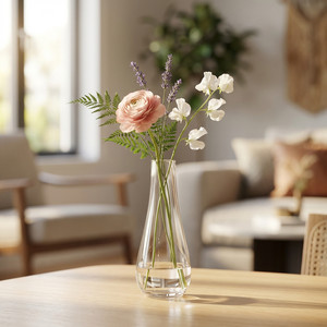 VBD1409 Large Teardrop Bud <b>Vase</b> Minimalist Design Glass Tabletop <b>Vase</b> 9 Inch - Product Image 3