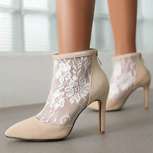 Stivaletti Chelsea da Donna con Lacci, Punta a Spillo, Tacco Alto, Senza Plateau, Stili Invernali, Autunnali ed Estivi - Aumento di Altezza in PU - Product Image 2