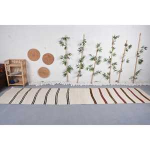 Alfombra Turca de 3x13 pies, Alfombra Kilim, Alfombra Beige del Suroeste, de Lana - Product Image 2