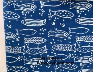 Tela estampada con bloque azul índigo tela Dabu por yarda tela de algodón azul índigo indio que hace Dess y más - Product Image 2