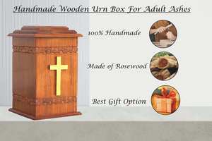 Rosewood Urn <b>Box</b> <b>For</b> Male and Female Brass Cross Urns <b>For</b> Adult <b>Ashes</b> Wood Cremation Urns Funeral - Product Image 4