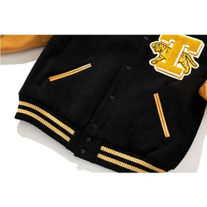เสื้อแจ็คเก็ตวอร์มแบบวอลล์สปอร์ต แจ็คเก็ตเลตเตอร์แมนแบบวิทยาลัย แจ็คเก็ตบอมเบอร์ ปักลายตามสั่ง ชุดกีฬาทีม คุณภาพพรีเมียม - Product Image 2