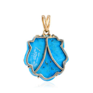 หินเทอร์ควอยซ์สีเหลืองทอง14K เครื่องประดับเงิน925เปลือกหอยหลายไพลินขายส่ง - Product Image 2