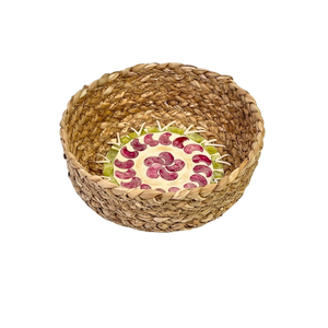 Grand panier décoratif tissé à la main en jacinthe pour placard de salle de bain et solutions de rangement de salon - Product Image 4