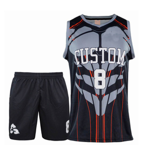 Conjunto de ropa deportiva sublimada personalizada directa de fábrica con malla que absorbe la humedad para uniformes de baloncesto de equipos y clubes - Product Image 1