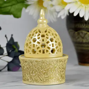 Quemador de Incienso Pequeño de Latón Dorado de Lujo, Diseño Natural y Duradero para Incienso Indio, Decorativo y Religioso Turco - Product Image 1
