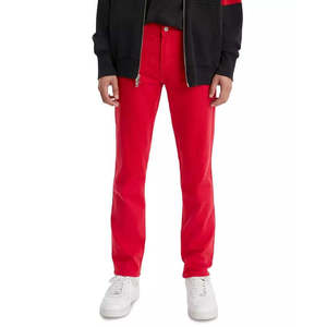 Jean Levi's 511 Slim Fit pour homme, denim coloré vintage Y2K, patchwork, coupe droite, tricoté, brodé, délavé, taille 32X32, rouge, pour l'hiver - Product Image 1