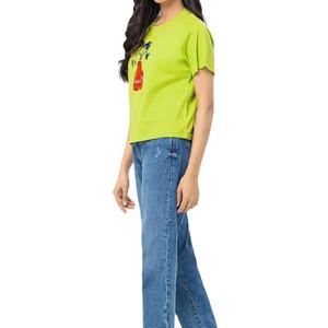 เสื้อยืดผู้หญิงผ้าฝ้าย100% ธรรมดาเสื้อครอปพิมพ์ลายระบายอากาศได้ดีเสื้อยืดสตรีทแฟชั่นสำหรับสวมใส่ในชีวิตประจำวัน - Product Image 4