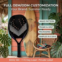 Raqueta de Playa JAS con Forma de Diamante, Diseño de Ondas, Ligera, Resistente a los Rayos UV, Muestra de Fábrica OEM Personalizada