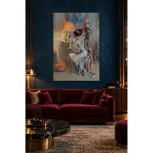 Fida Woman Looking in the Mirror by Lamplight Impression sur toile classique - Product Image 5