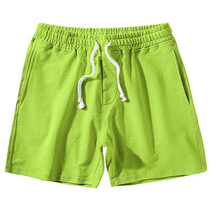 กางเกงขาสั้นผ้าคอตตอนผ้าเฟรนช์เทอร์รี่สำหรับผู้ชายไซส์ใหญ่พิเศษระบายอากาศได้ดีมีกระเป๋าด้านข้างพิมพ์ลายสีทึบ - Product Image 6