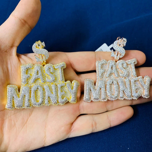 Colgante Personalizado de Oro Amarillo de 14 Quilates con Diamante Cultivado en Laboratorio con Claridad VVS, Joyería Encantadora de Plata de Ley para Hombres y Mujeres, Regalos - Product Image 1