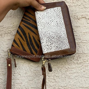 Cartera de Mano de Cuero de Vaca con Correa para la Muñeca, Bolso de Mano de Cuero para Mujer - Product Image 4