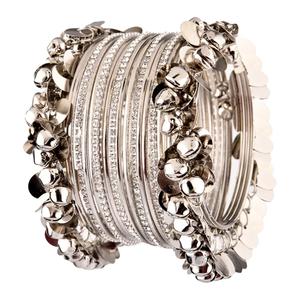 High Quality Boho Bohemian Bangle Wedding Bridal CZ Crystal <b>Charm</b> Ghunghroo Bangle Indian Bangles Fashion Statement Jewelry - Product Image 4