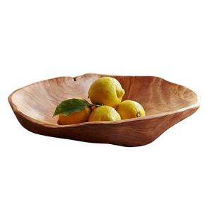 Precio al por mayor, cuenco de madera para servir, gran ensalada, fruta, cuenco decorativo, asas, utensilios de cocina decorativos de madera de Acacia hechos a mano - Product Image 6