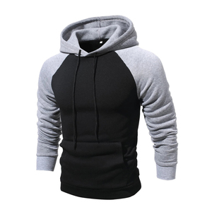 Sudadera con capucha con cordón de manga raglán de bloque de Color para hombre, jersey para hombre 55% algodón 45% poliéster Unisex calidad Premium OEM - Product Image 1
