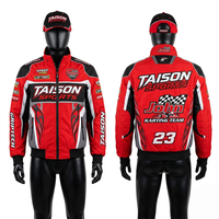 Veste de karting en polyester Cordura 320 GSM de qualité supérieure, bleu et noir avec panneaux contrastants, coupe racing, logo personnalisé par sublimation et broderie