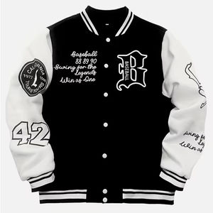 Men's <b>Vintage</b> <b>Varsity</b> <b>Jacket</b> Baseball Coat <b>Jacket</b> Wholesale Price Hot Sale Streetwear with Unique Embroidery Streetstyle <b>Jacket</b> - Product Image 1