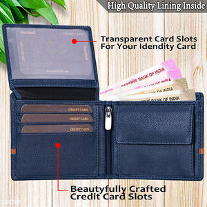 Portefeuille en cuir véritable à rayures vintage pour hommes fait à la main Style gravé RFID bloquant fermeture à glissière fermeture à moraillon vente de qualité supérieure - Product Image 4